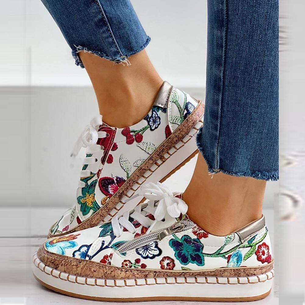 Floral Platform Sneakers