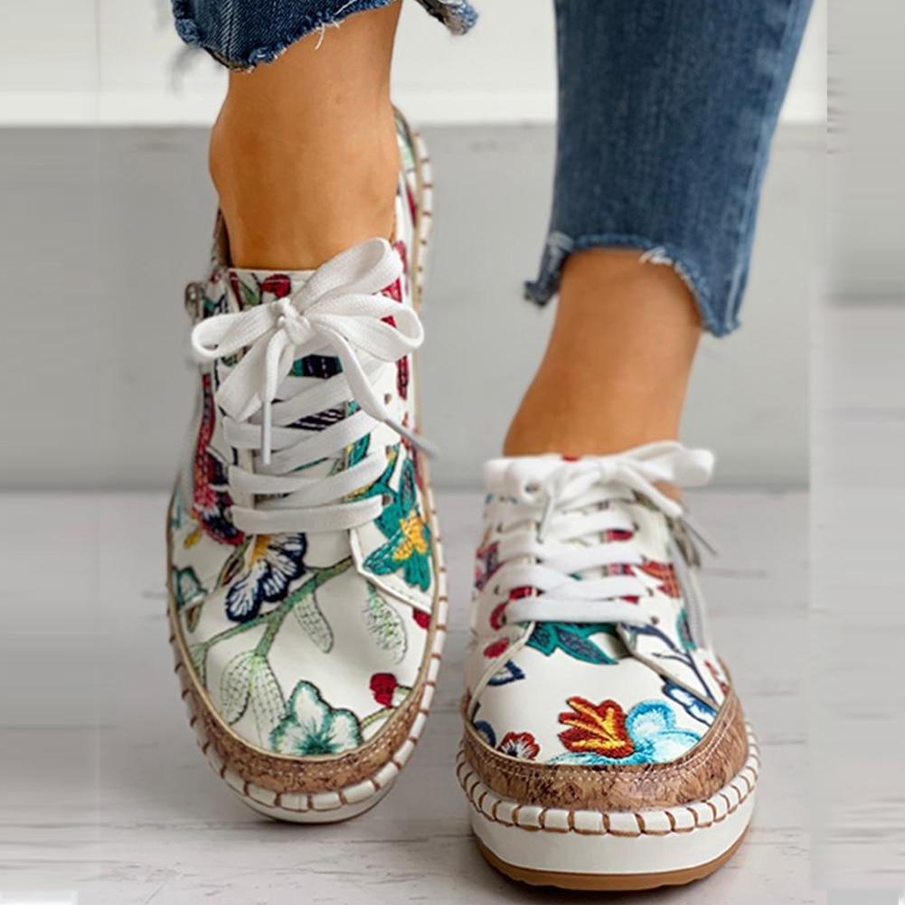 Floral Platform Sneakers