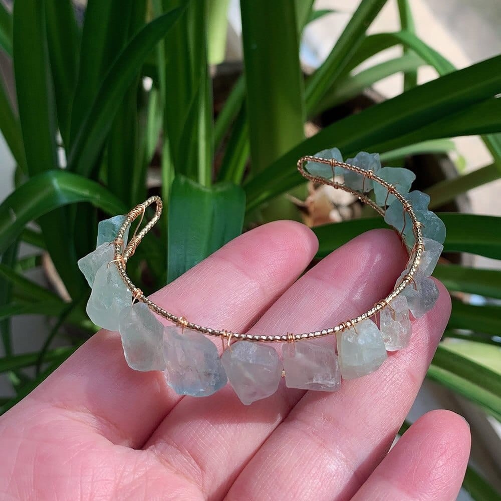 Healing Crystals Cuff Bangle