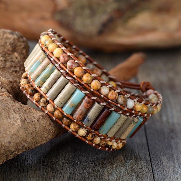 Fortune Daisy Leather Wrap Bracelet