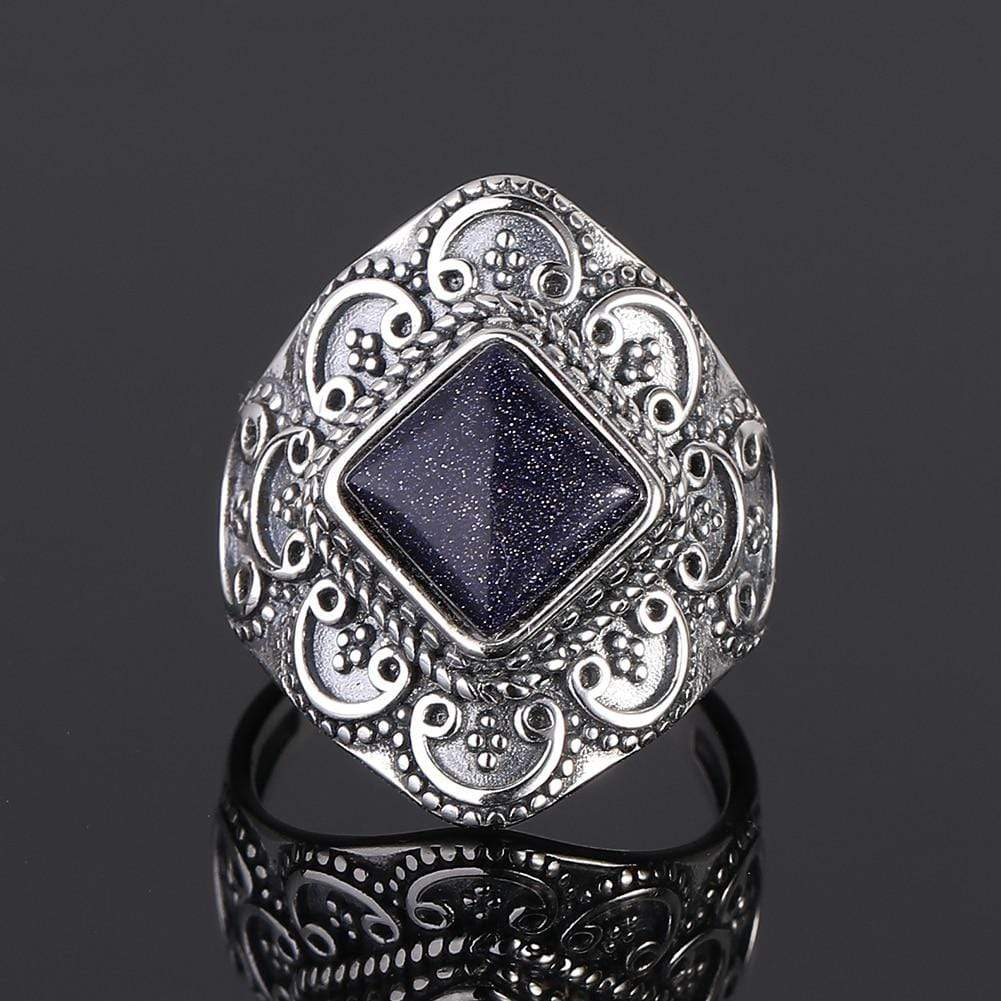 S925 Sterling Silver Natural Stone Ring