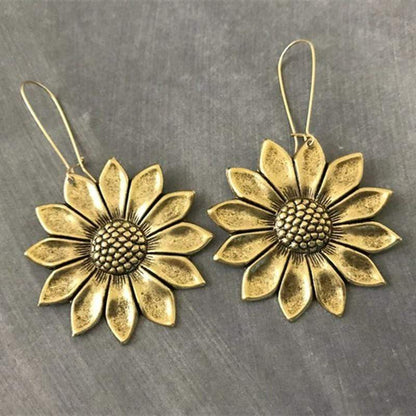 Boho Sunflower Drop Earrings