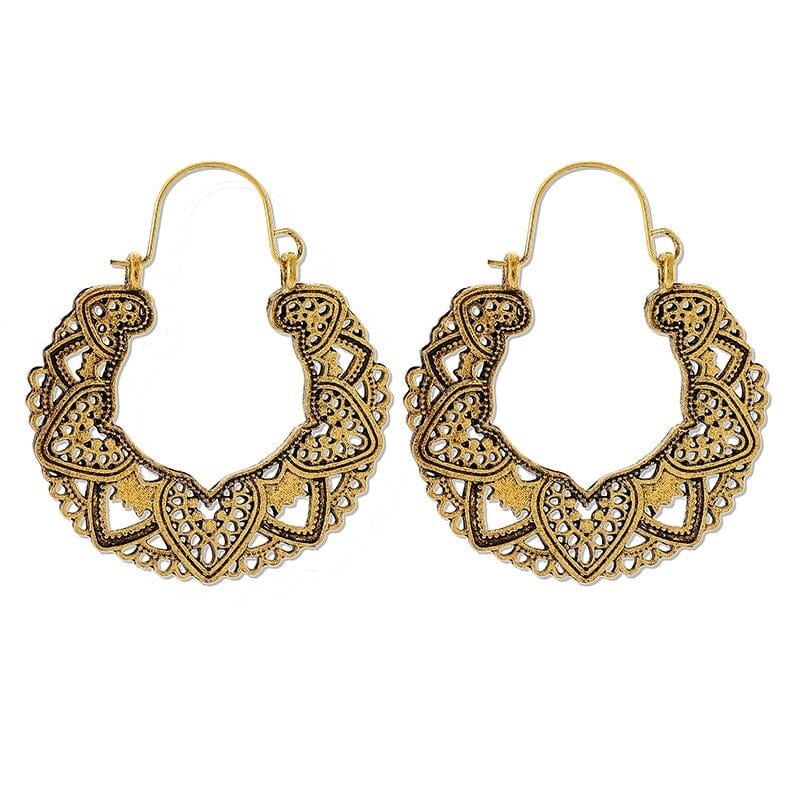 Hollow Out Hoop Boho Earrings