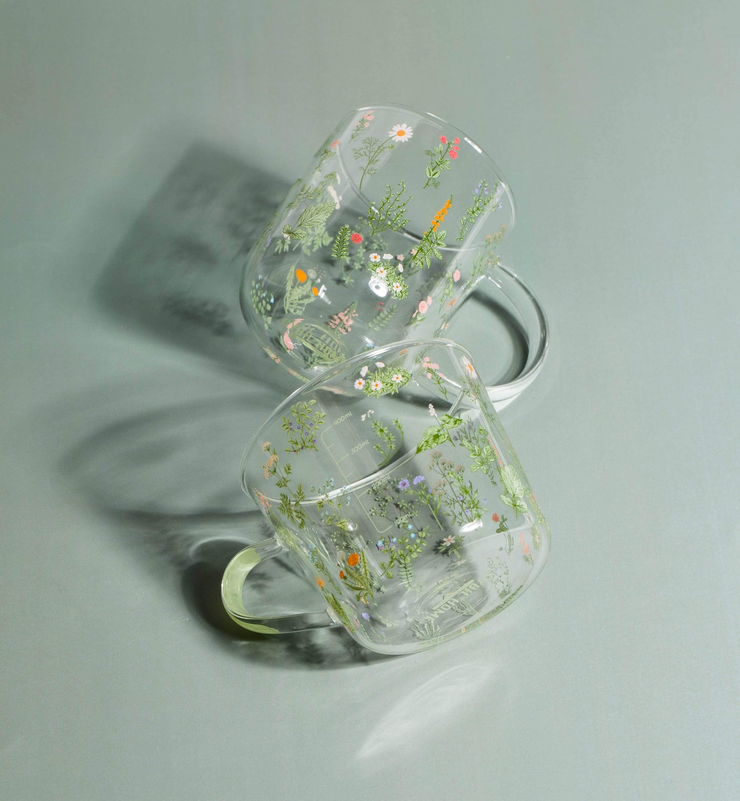 Grass & Flowers Glass Mug