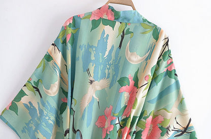 Green Crane Kimono