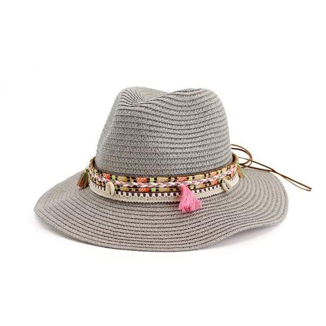 Braid Shells And Tassels Sun Panama Hat