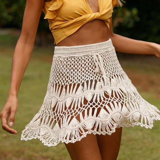 Hand Woven Boho Mini Skirt