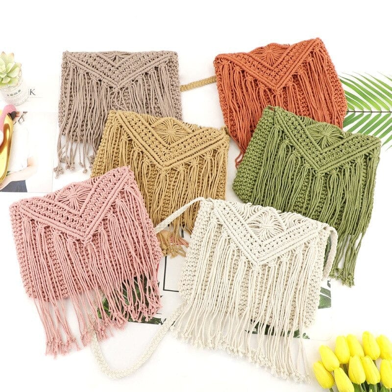 Handmade Crochet Bag with Tassels