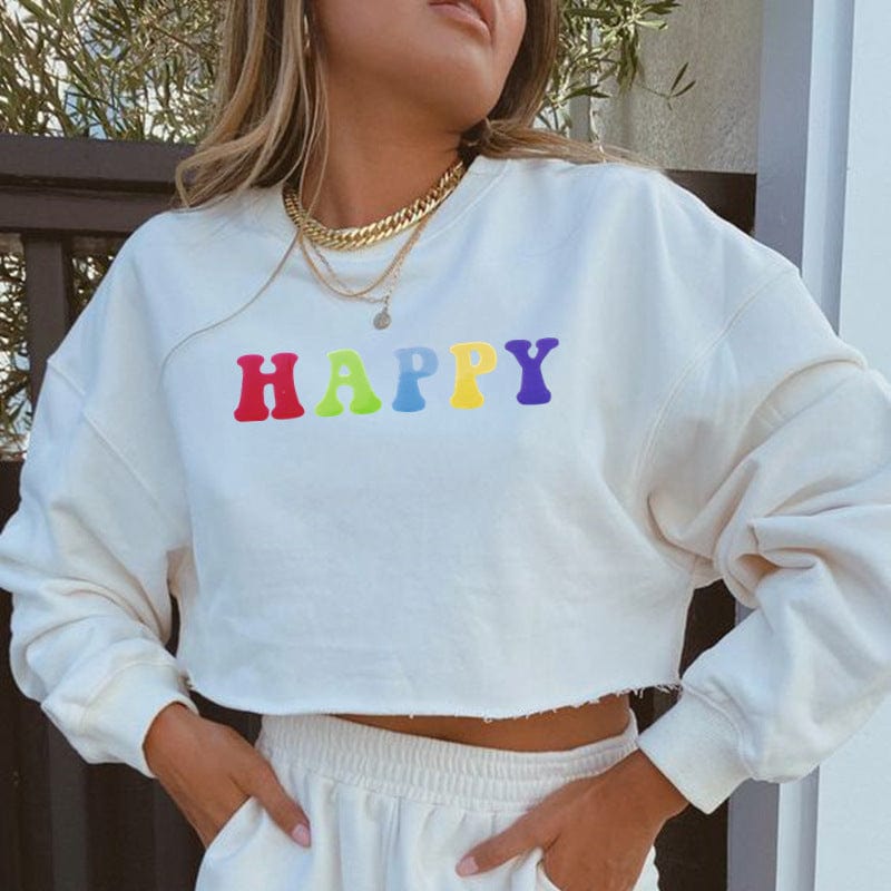 Happy Crop Sweatshirt