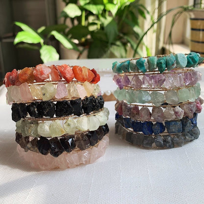 Healing Crystals Cuff Bangle