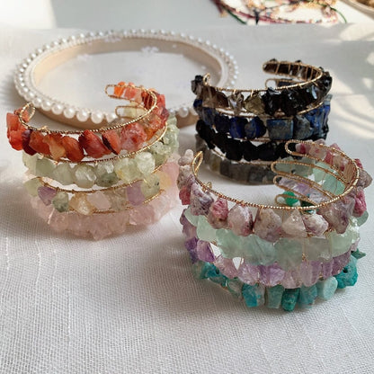 Healing Crystals Cuff Bangle