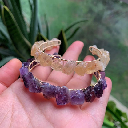 Healing Crystals Cuff Bangle