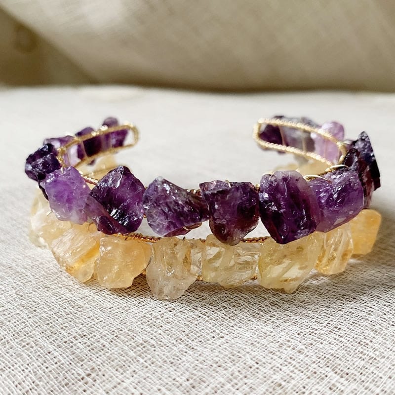 Healing Crystals Cuff Bangle