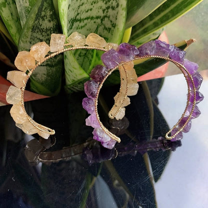 Healing Crystals Cuff Bangle