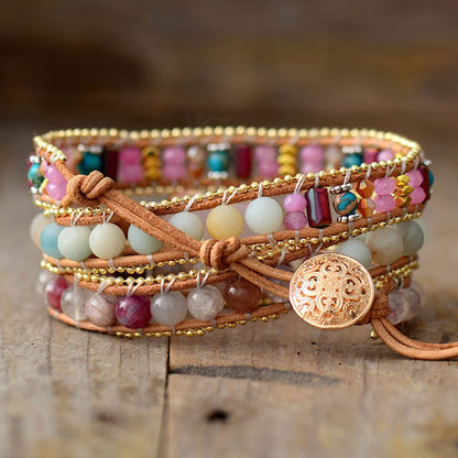 Heart Charm Wrap Bracelet