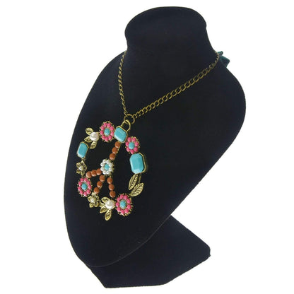 Hippie Peace Wreath Necklace