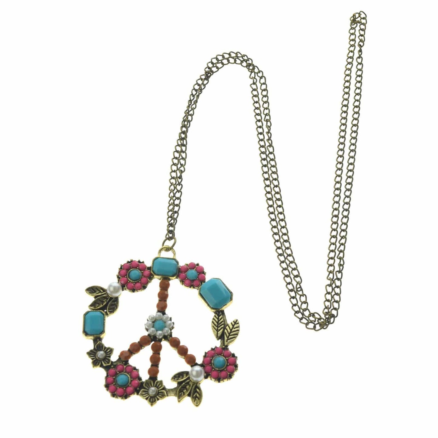 Hippie Peace Wreath Necklace