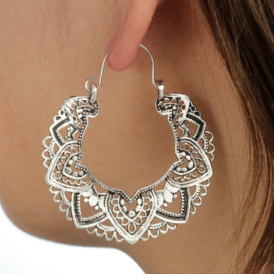 Hollow Out Hoop Boho Earrings