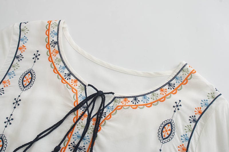 Ignatia Boho Embroidery Midi Dress