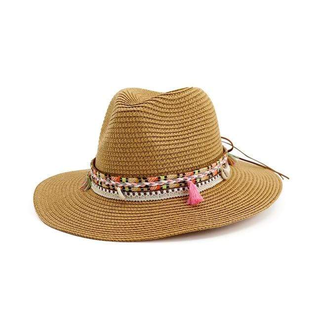 Braid Shells And Tassels Sun Panama Hat