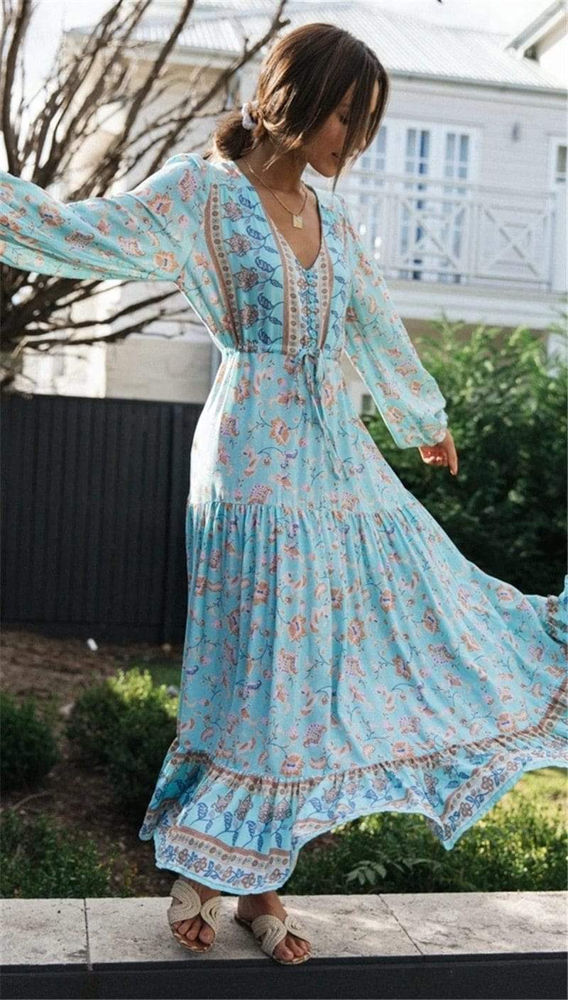 Laurentia Long Sleeve Boho Dress