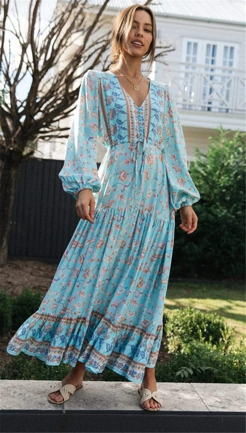 Laurentia Long Sleeve Boho Dress