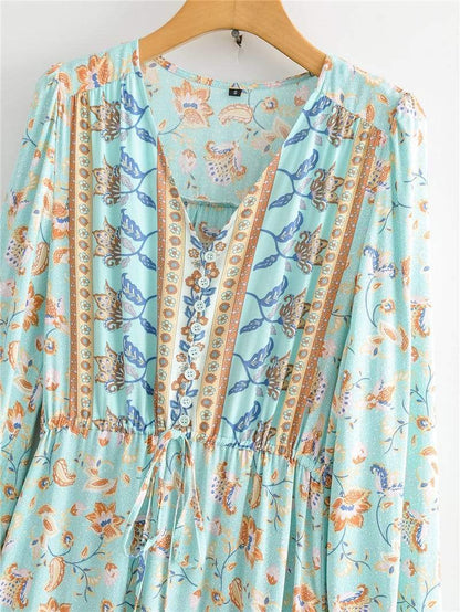 Laurentia Long Sleeve Boho Dress