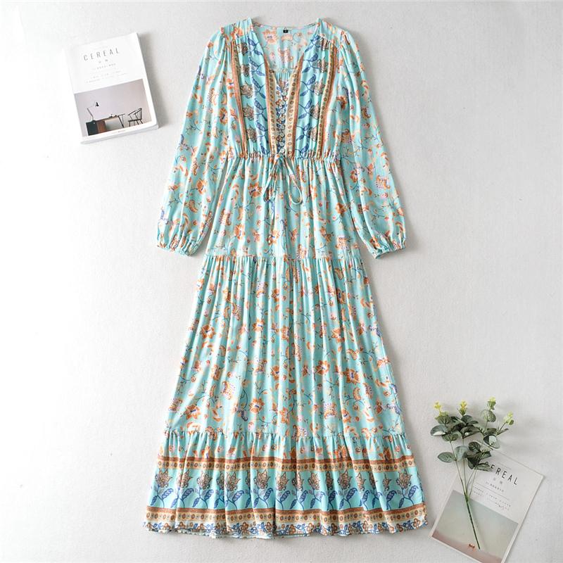 Laurentia Long Sleeve Boho Dress