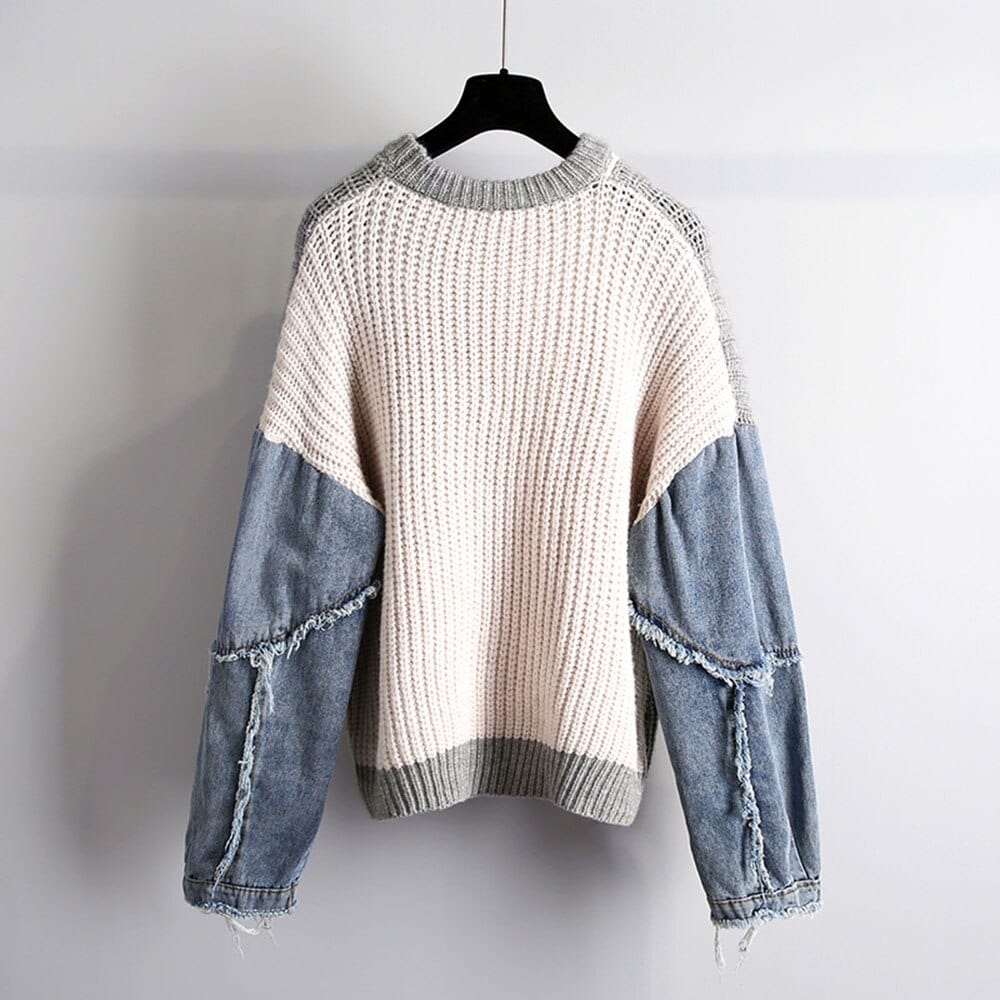 Lelya Denim Patchwork Sweater