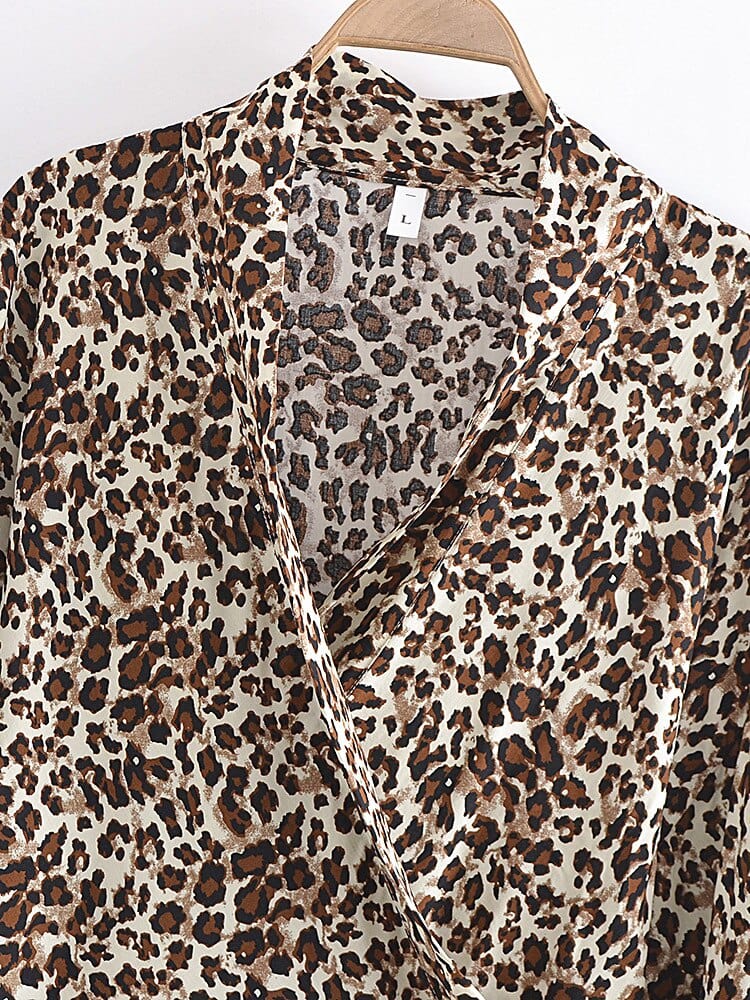 Leopard Short Boho Kimono