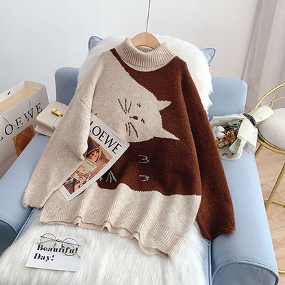 Yin & Yang Cats Knit Sweater