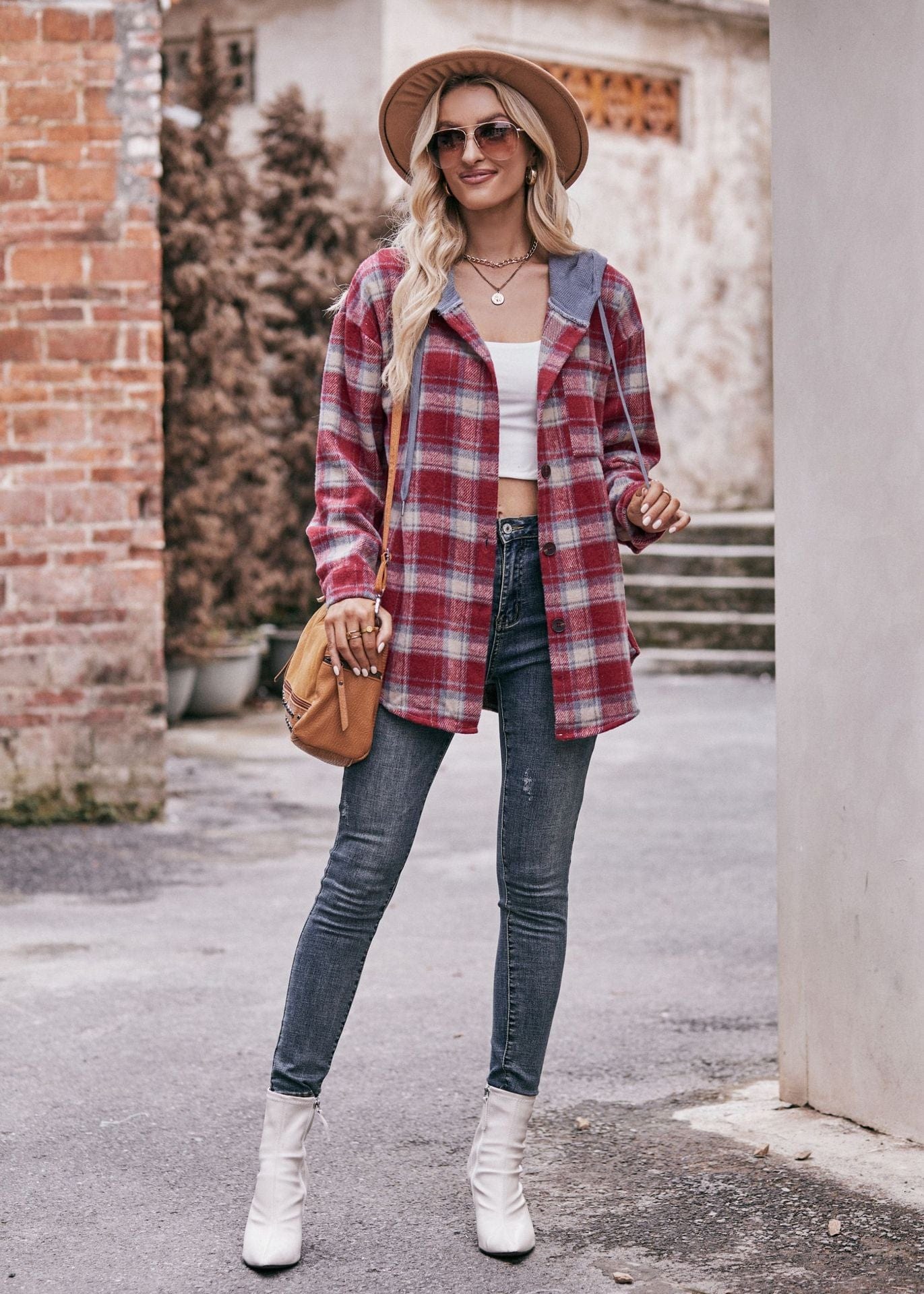 Lilou Plaid Hooded Shacket