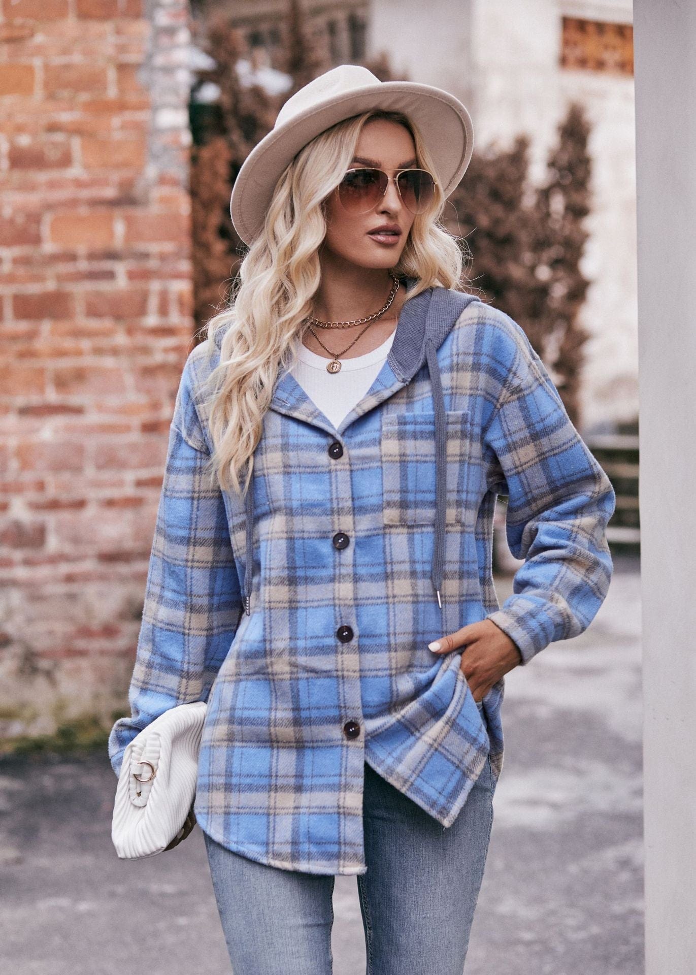 Lilou Plaid Hooded Shacket