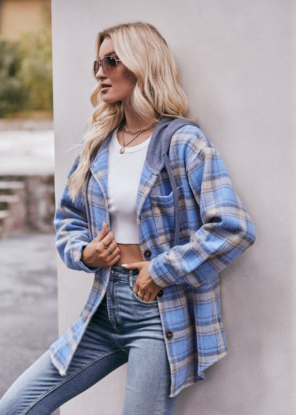 Lilou Plaid Hooded Shacket