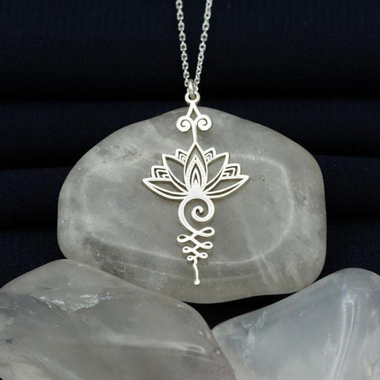 Lotus Unalome Yoga Necklace