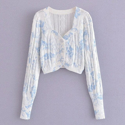 Luna Cropped Knitted Cardigan