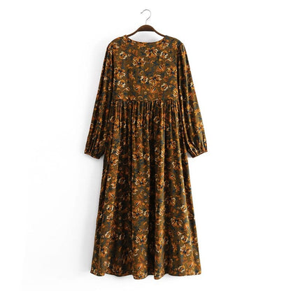 Malena Long Sleeve Boho Maxi Dress