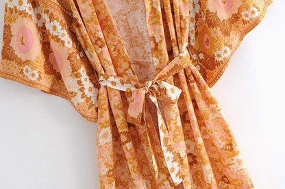 Manon Orange Floral Kimono