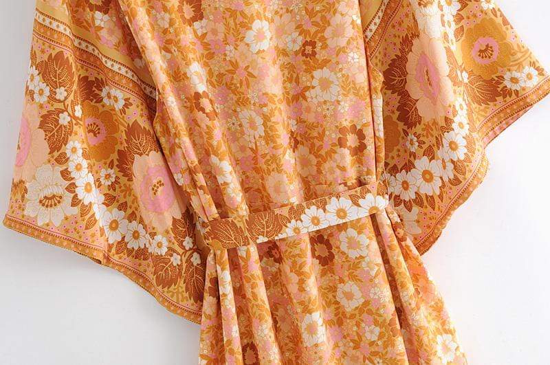 Manon Orange Floral Kimono