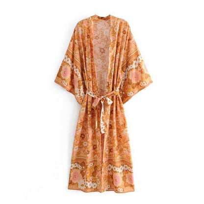 Manon Orange Floral Kimono