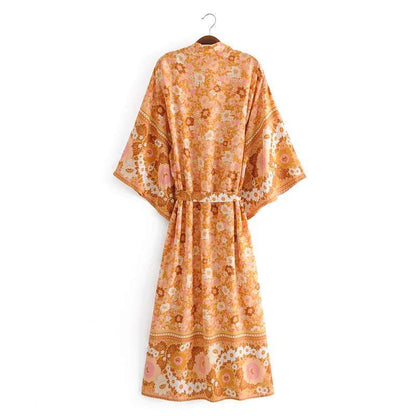 Manon Orange Floral Kimono