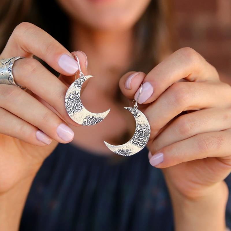 Minimalist Silver Crescent Moon Earrings