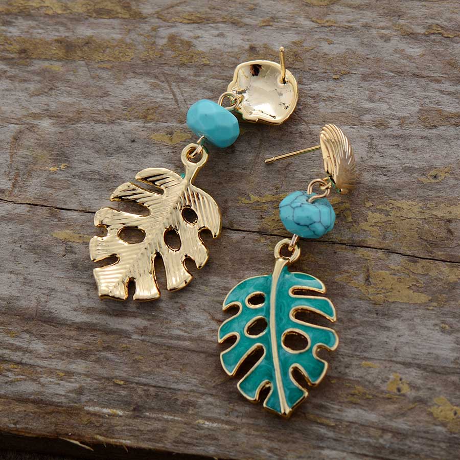 Monstera Leaf Dangle Earrings