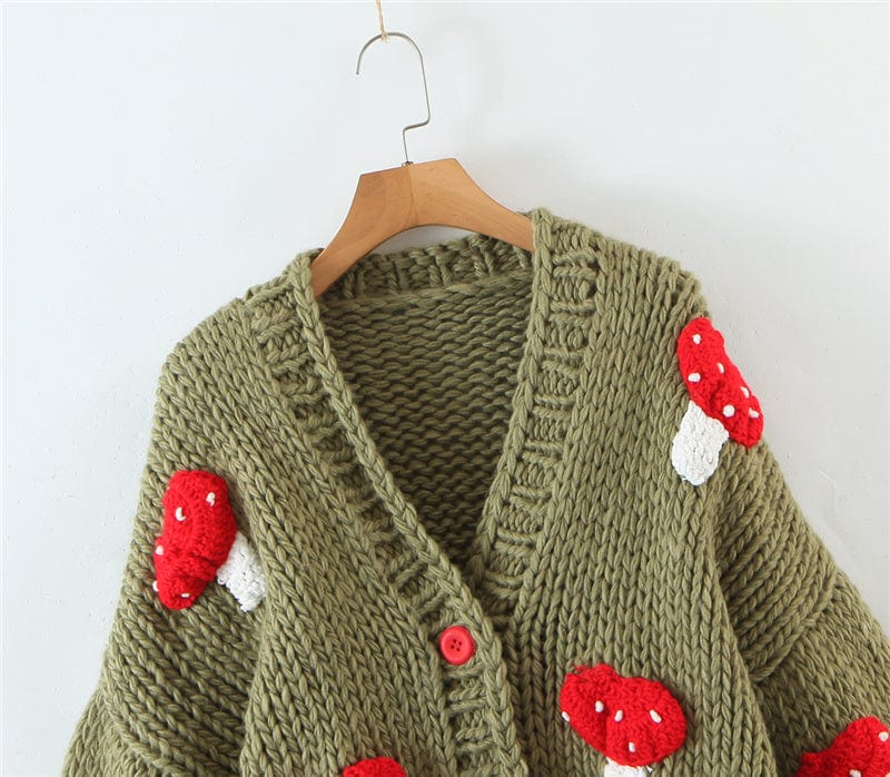 Mushroom Embroidered Cardigan