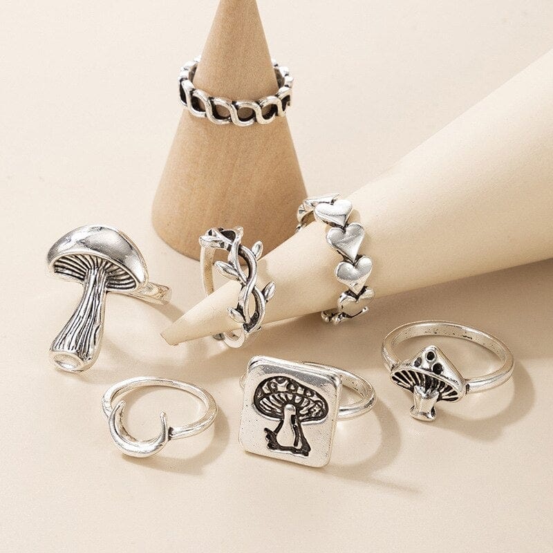 Mushroom Ring Set 7pcs