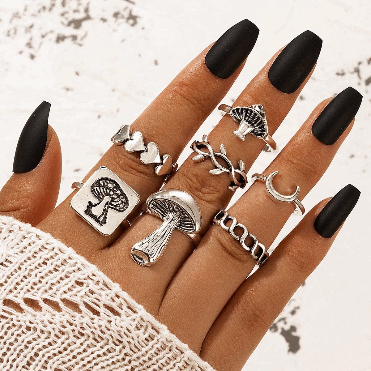 Mushroom Ring Set 7pcs