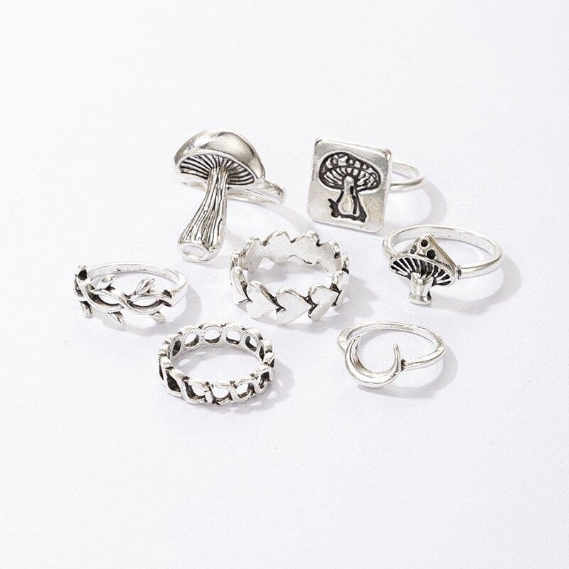 Mushroom Ring Set 7pcs