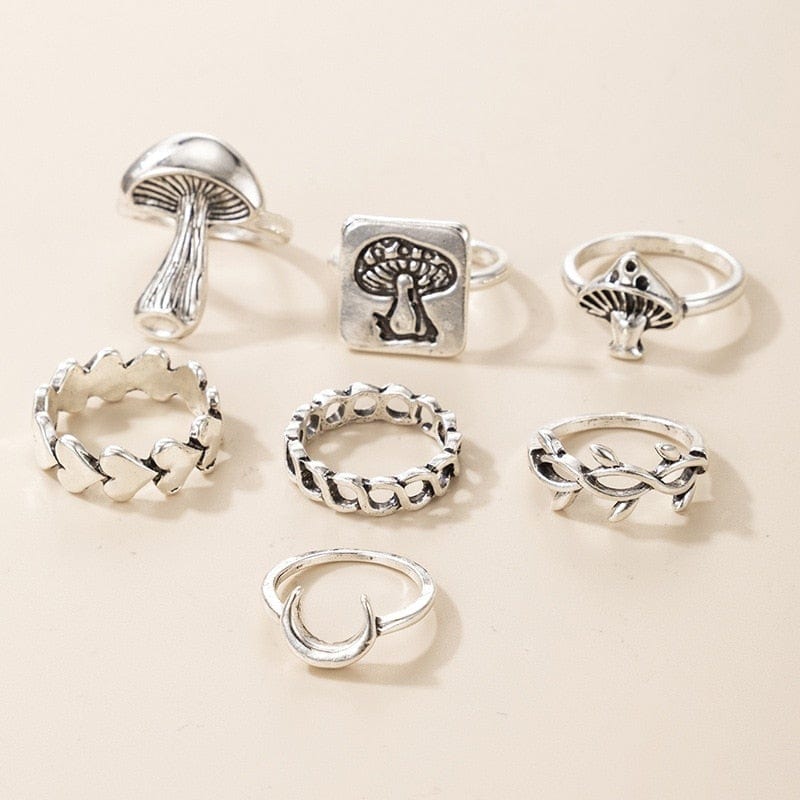 Mushroom Ring Set 7pcs