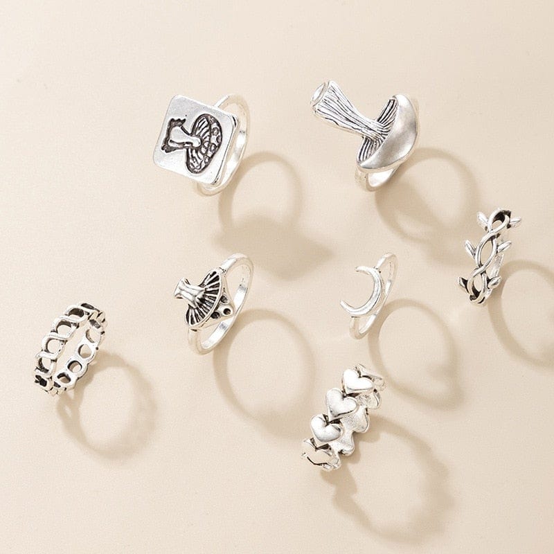 Mushroom Ring Set 7pcs