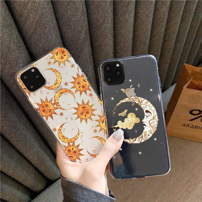 Mystical Sun And Moon Face Phone Case